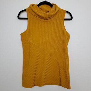 Anthropologie Sunday in Brooklyn Womens Top Size S Cowl Neck Sleeveless Gold